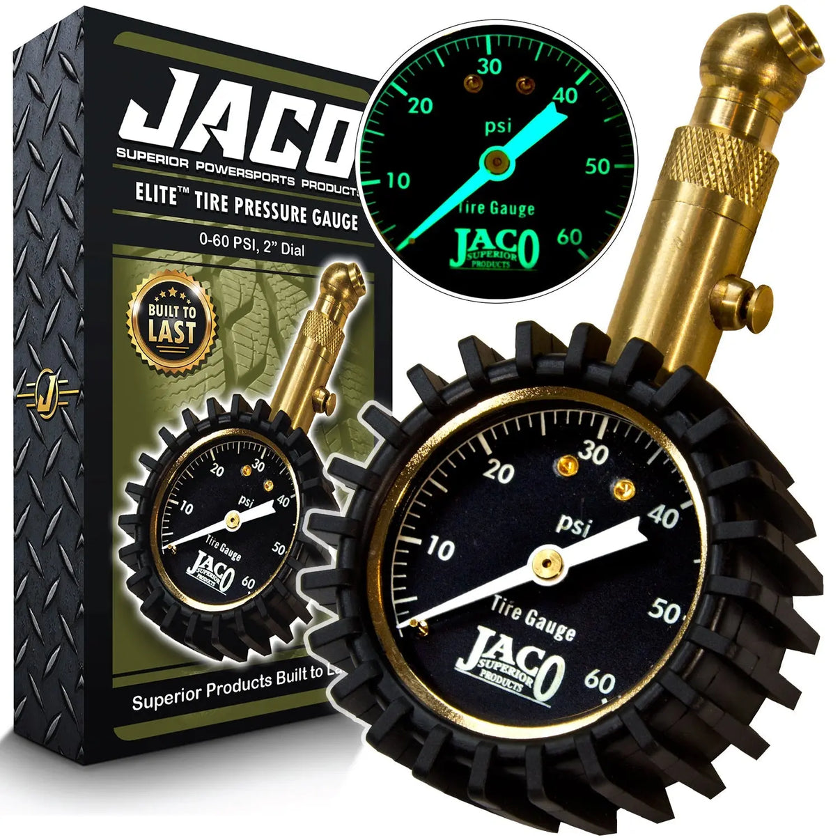 Elite® Tire Pressure Gauge - 60 PSI JACO