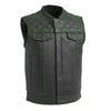 Downside Men's Motorcycle Leather Vest First Manufacturing Company