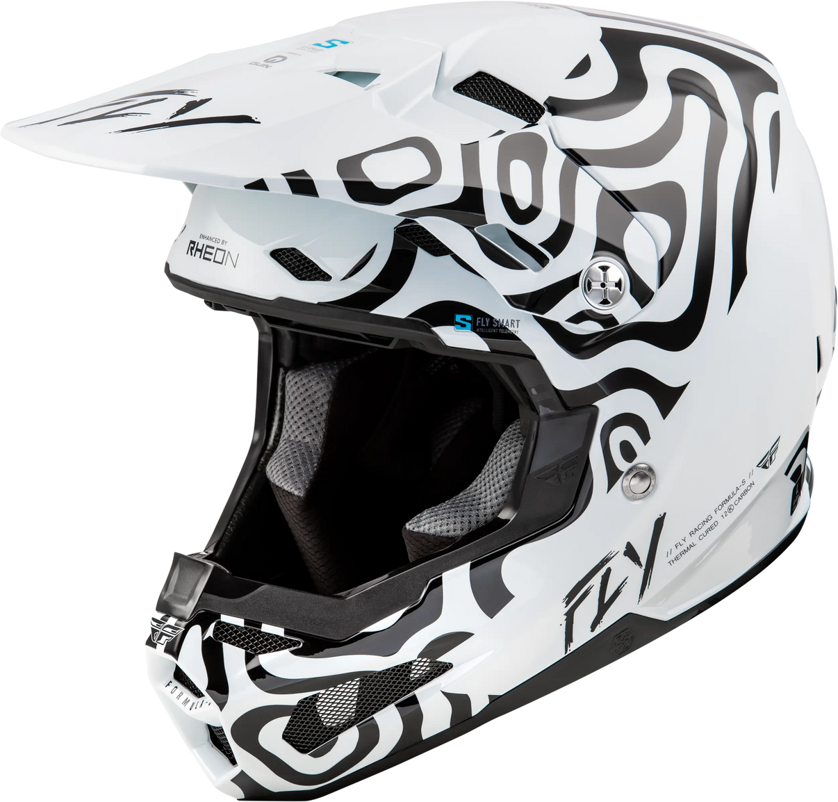 FLY RACING Formula S Carbon Abyss White/Black Helmet FLY RACING