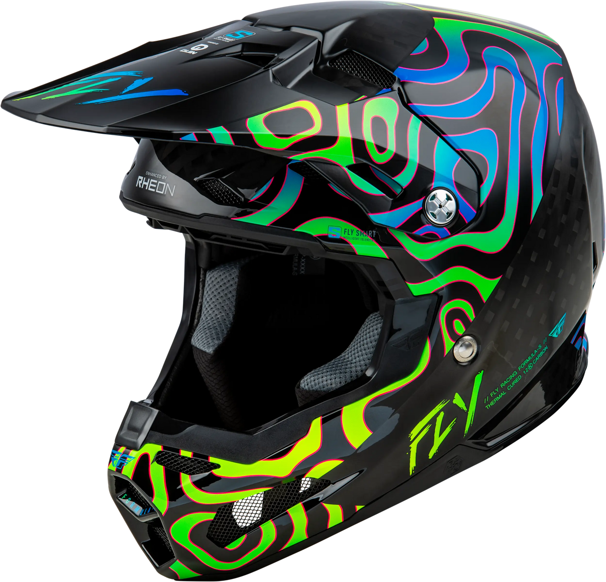 FLY RACING Formula S Carbon Zen Black Carbon/Blue/Yellow Helmet FLY RACING