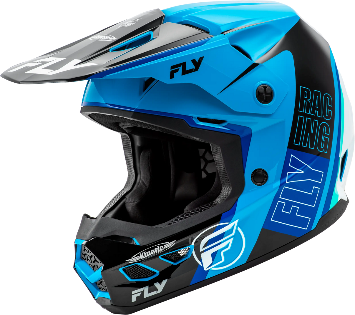 FLY RACING Kinetic Rally Blue/Black/White Helmet FLY RACING