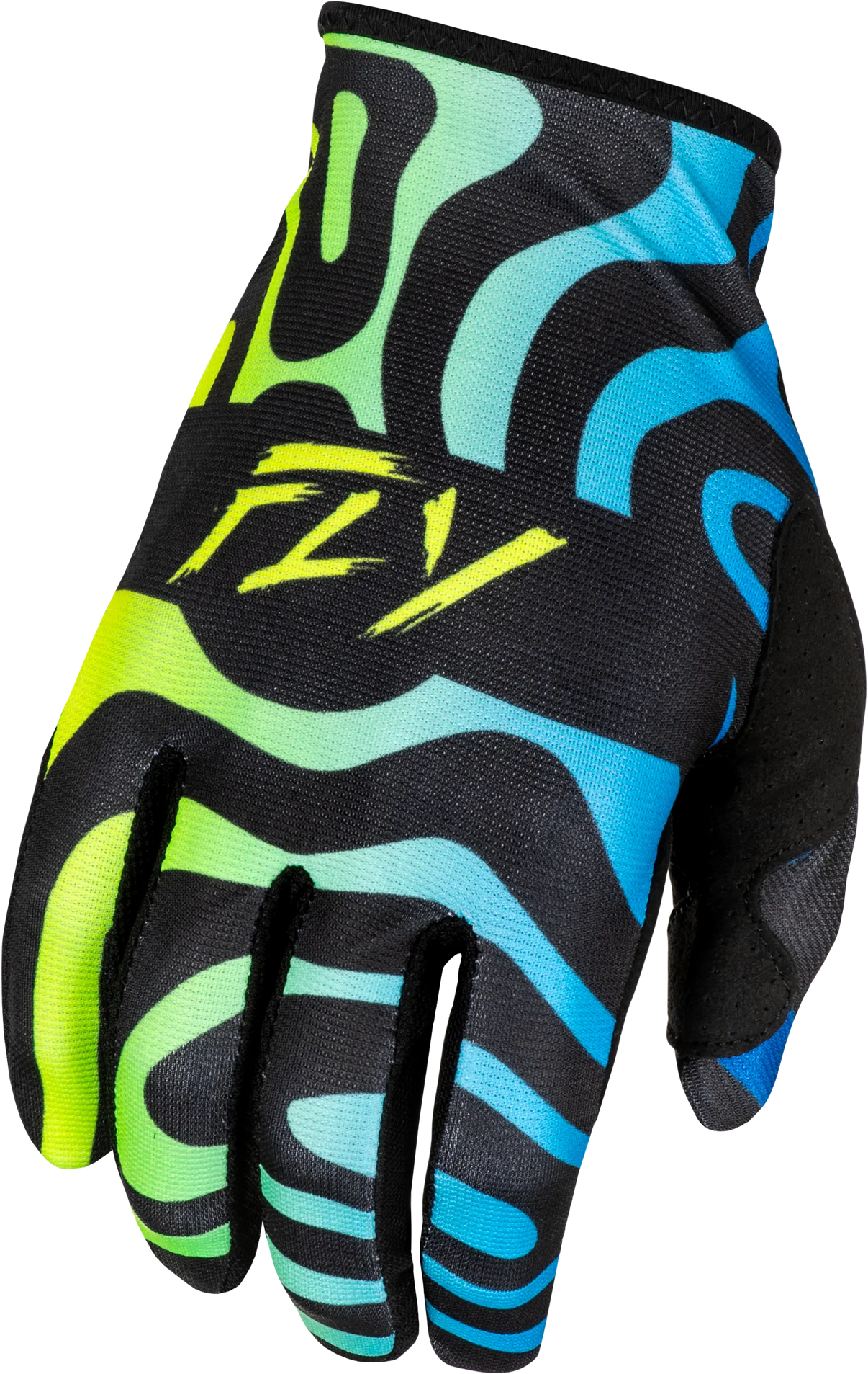 FLY RACING Lite Zen Black/Blue/Hi Vis Gloves FLY RACING