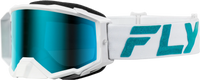 Fly Racing Zone Elite Goggle White/Teal W/ Light Grn Mirror/Smoke Lens FLY RACING