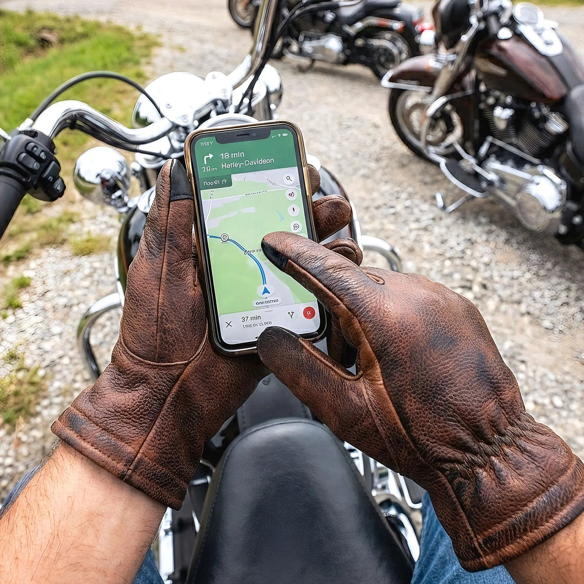 Hot Leathers Distressed Brown Driving Gloves Hot Leathers