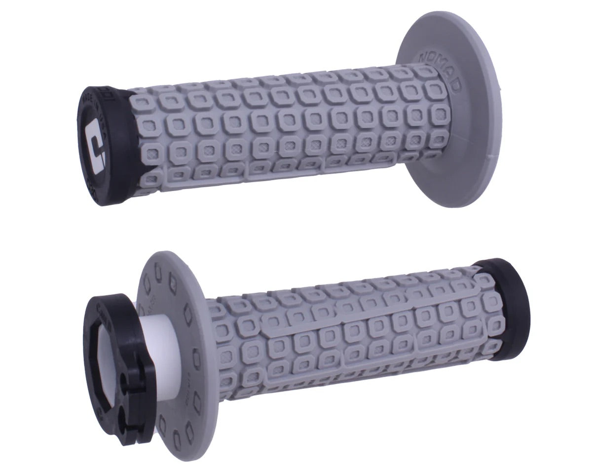 Nomad V2 Lock-On Grips - Grey/Black/Black ODI Off-Road Grips with D30 Vibration Damping - LiveTheGnar