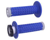 Nomad V2 Lock-On Grips - Blue/Grey/Grey ODI Off-Road Grips with D30 Vibration Damping - LiveTheGnar