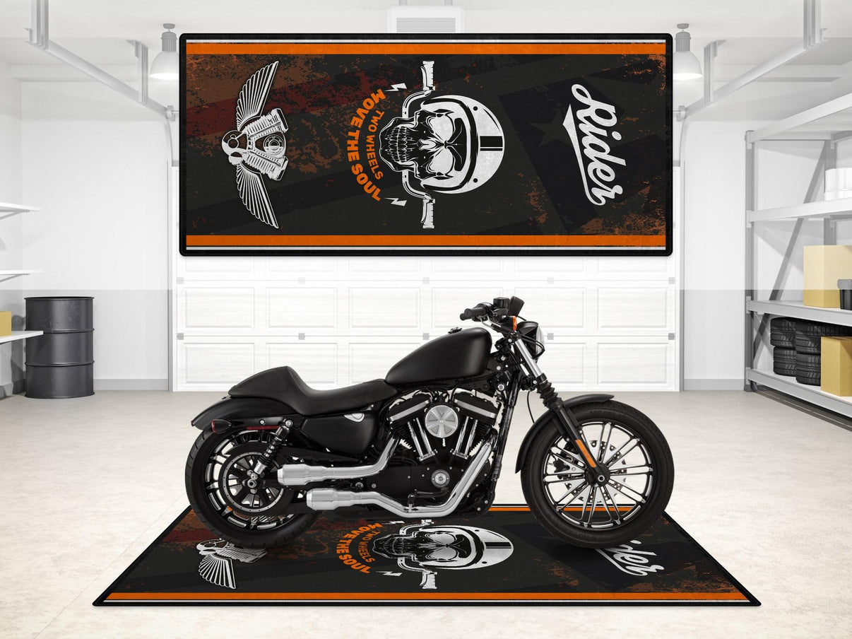 Motorcycle Mat Design for Chopper, Cruiser, Touring, Sport Motorcycle "Move The Soul" - MM7501 MPM Motorcycle Mat