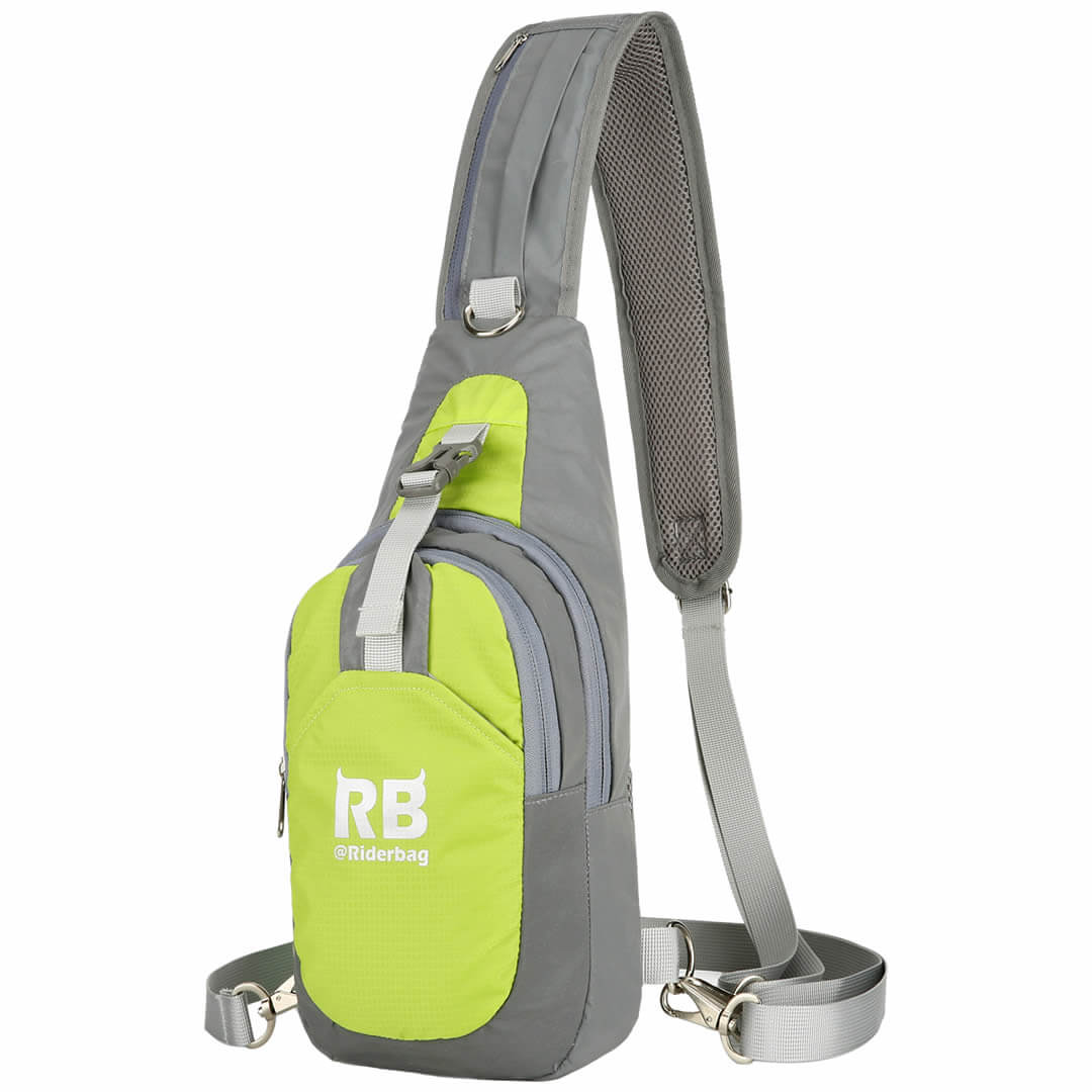 Hi Vis Green Reflective Sling Bag, Small Trekking Bag, Riderbag Unisex Riderbag Reflective Bike Commuter & Motorcycle Backpacks