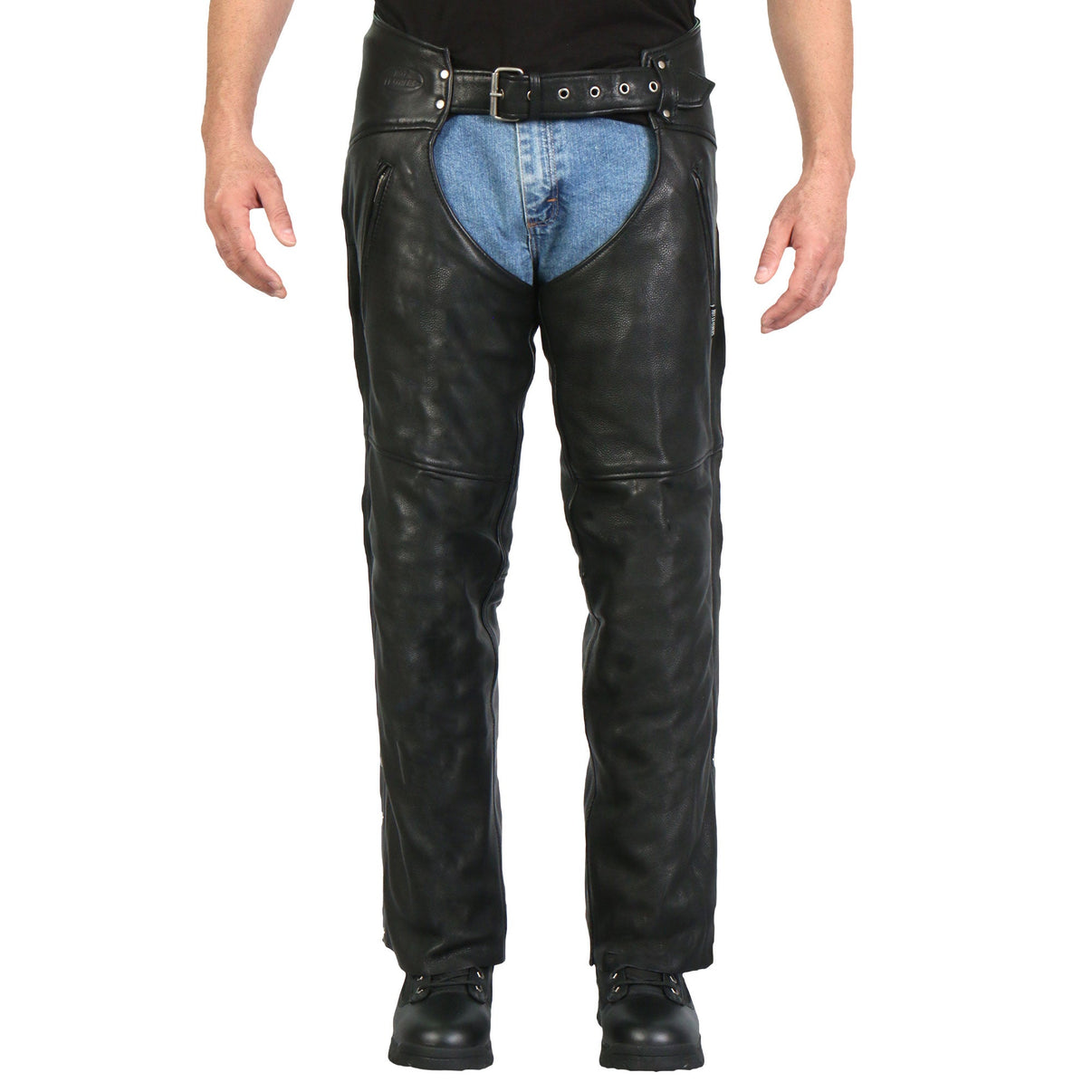 Hot Leathers 2 Pocket Mesh Lined Leather Chaps Hot Leathers