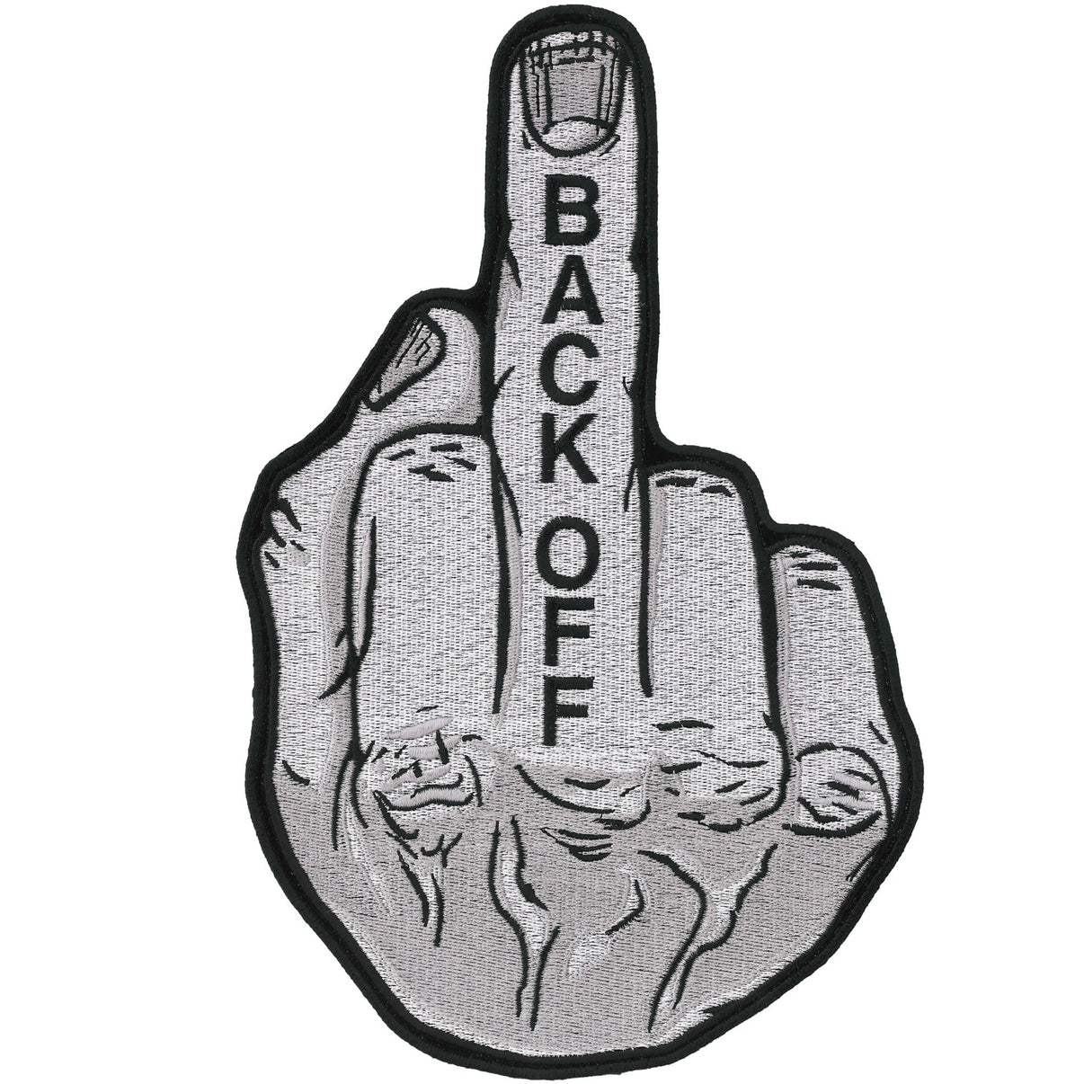 Hot Leathers Back Off Middle Finger 10" Patch Hot Leathers