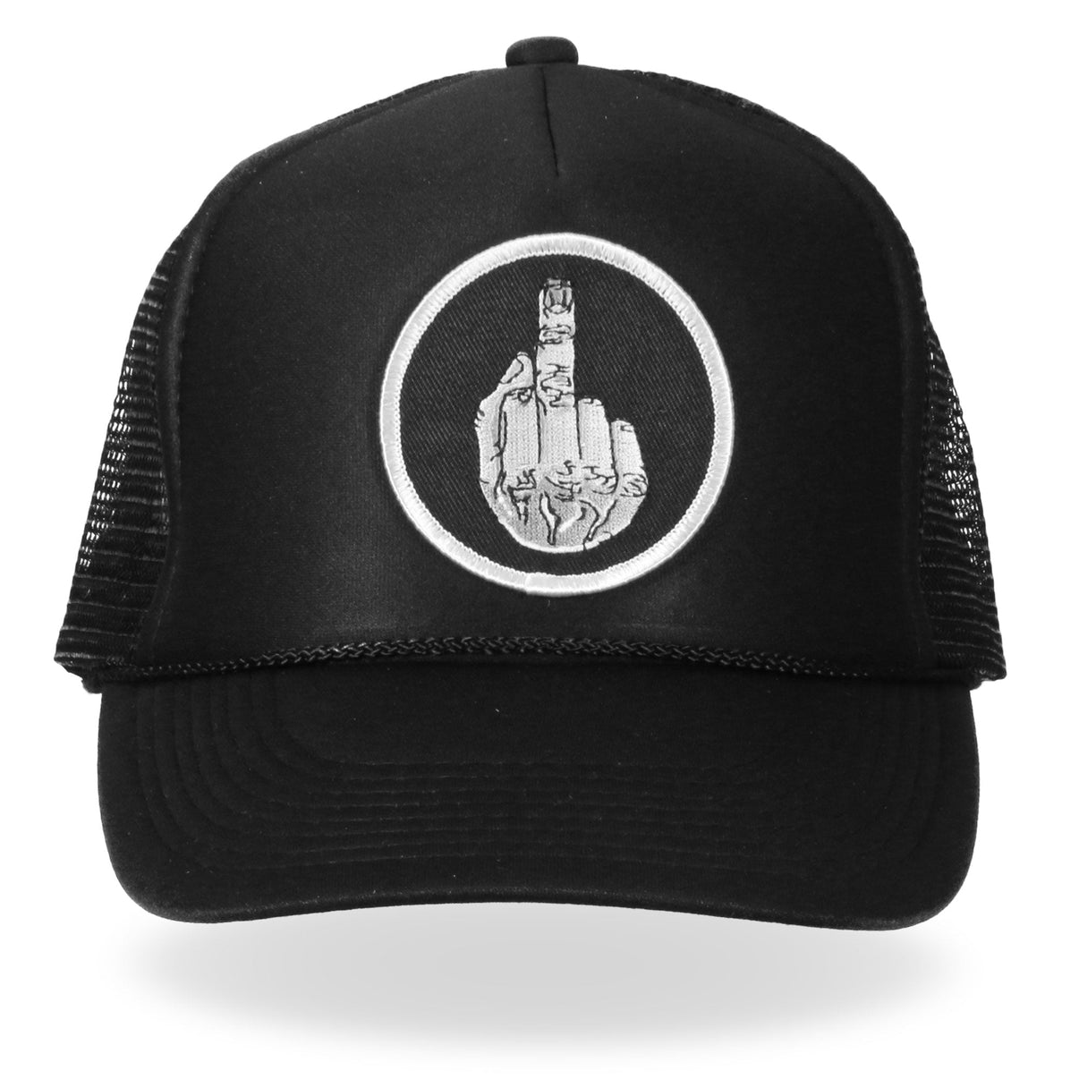 Hot Leathers GSH1004 Middle Finger Black Trucker Hat Hot Leathers