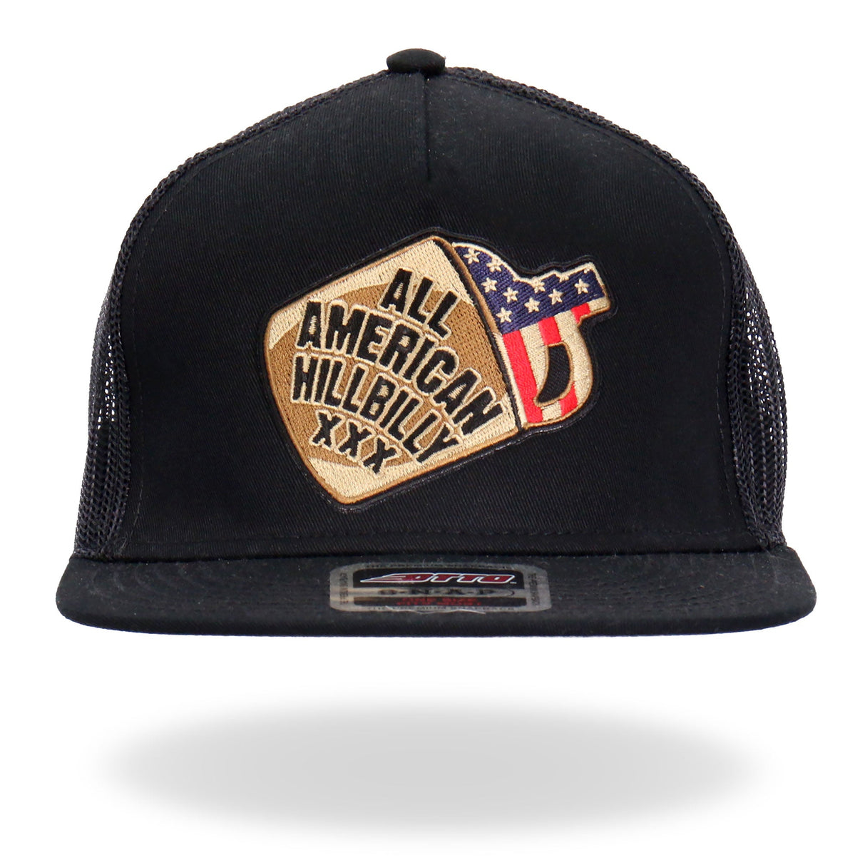 Hot Leathers GSH2025 Black All American Hilbilly Snapback Hot Leathers