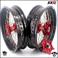 KKE 3.5 & 4.25 Cush Drive Supermoto Rims for HONDA CRF250R/450R 2002-2012 Red&Black KKE Racing