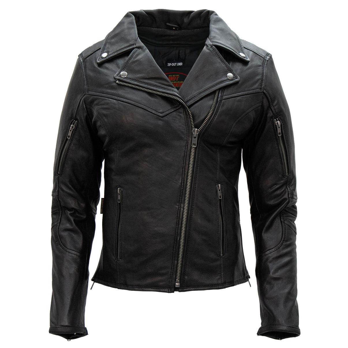 Hot Leathers JKL1029 Ladies Leather Motorcycle Concealed carry Biker Jacket with Vents and Side Zippers Hot Leathers