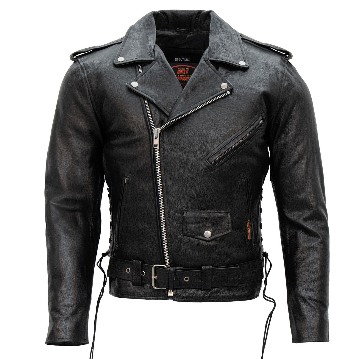 Hot Leathers JKM1002 Classic Men’s Motorcycle Leather Jacket with Zip Out Lining - LiveTheGnar