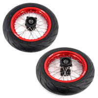 KKE Mini E-Bike Wheel Kit with Tires | Rawrr Mantis X 2024-2025 - Red Rims - 1.85*12’‘ & 2.15*12’‘ - LiveTheGnar