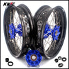 KKE 17 Inch Cush Drive Supermoto Wheels Fit Yamaha WR250F 2001-2018 WR450F 2003-2018 Blue KKE Racing