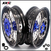 KKE 17 Inch Cush Drive Supermoto Wheels Fit Yamaha WR250F 2001-2018 WR450F 2003-2018 Blue KKE Racing
