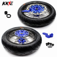 KKE 17 Inch Supermoto Rims Tires For YAMAHA WR250F 2001-2019 WR450F 2003-2018 KKE Racing