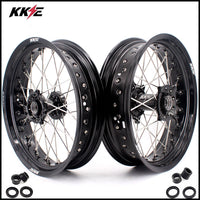 KKE 17 Inch Supermoto Rims for Honda CRF250R 04-13 CRF450R 02-12 Black KKE Racing