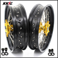 KKE 17Inch Supermoto Dirtbike Wheels For SUZUKI DRZ400SM 2005-2024 KKE Racing