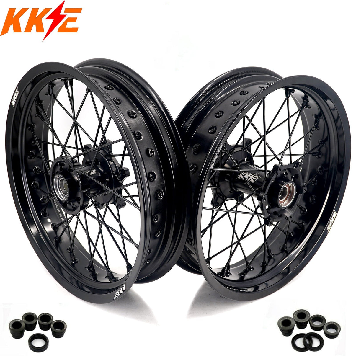 KKE 17Inch Supermoto Rims For KTM SX SX-F XC-F XC EXC EXC-F 2003-2024 Black KKE Racing