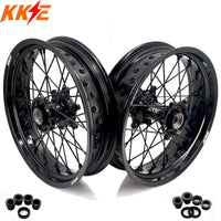 KKE 17Inch Supermoto Rims For KTM SX SX-F XC-F XC EXC EXC-F 2003-2024 Black KKE Racing
