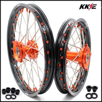 KKE 17"*1.4/14"*1.6 Kid's Big Wheels Rims Fit KTM SX 85 2003-2020 Orange Nipples KKE Racing