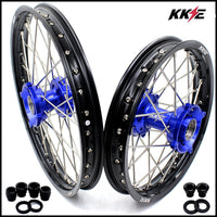 KKE 17"*1.4/14"*1.6 Spoked Kid's Big Wheels Rims Fit KTM SX 85 2003-2020 Husqvarna TC 85 2014-2020 Blue Hub KKE Racing