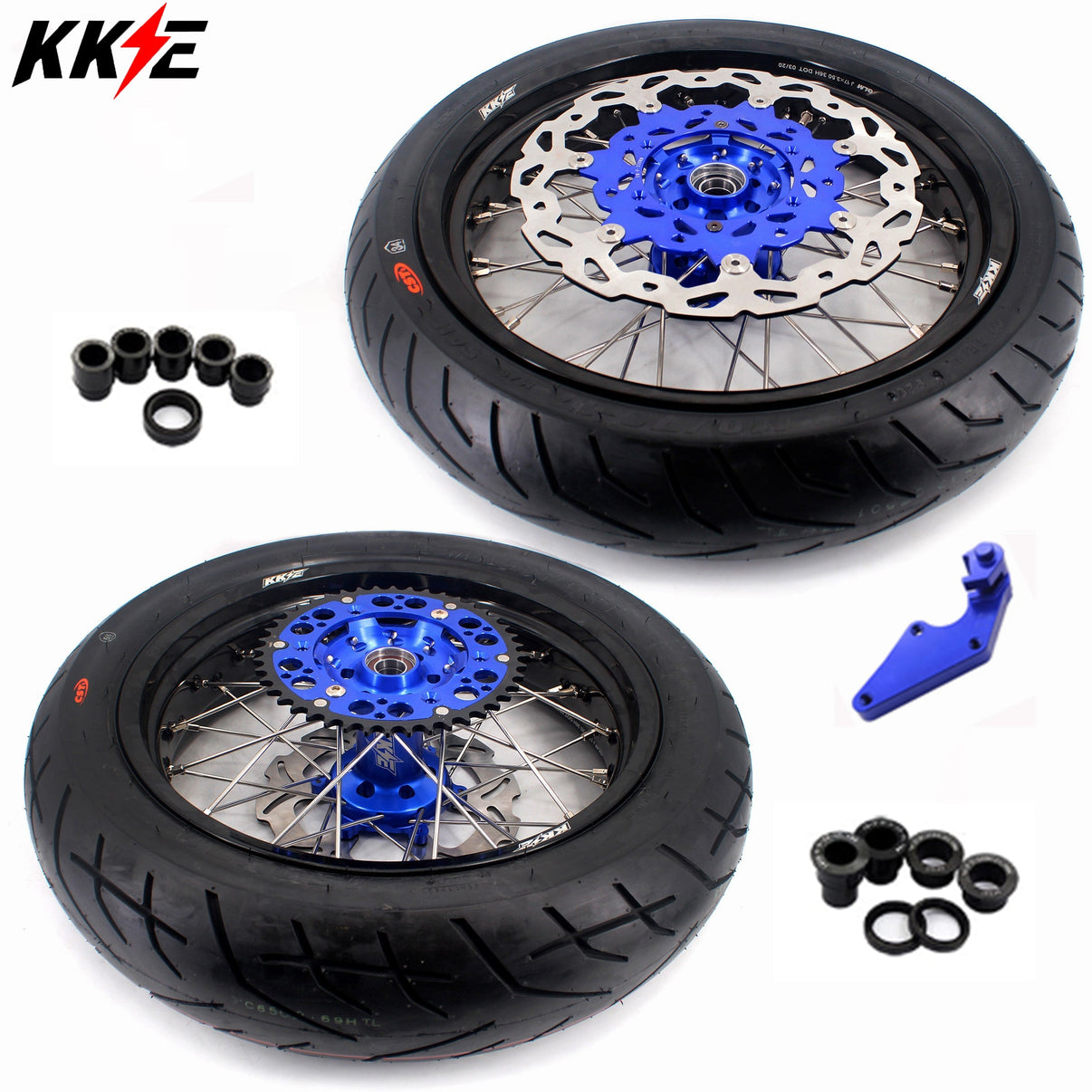 KKE 17inch For YAMAHA WR250F 2020-2025 WR450F 2019-2025 Supermoto Wheels CST Tires Rims KKE Racing