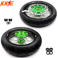 KKE 17inch KX250F 2006-2019 KX450F 2006-2018 For KAWASAKI Supermoto Rims CST Tires KKE Racing