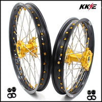 KKE 19 & 16 RM80 RM85 1993-2023 Kids Wheels for Suzuki Gold Nipple KKE Racing