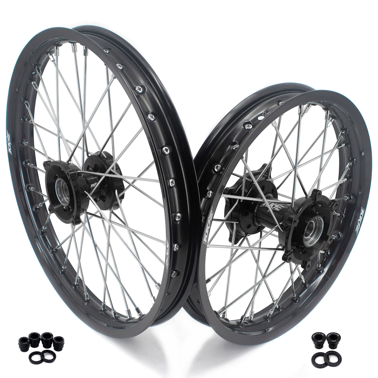KKE 19" 16" Kid's Big Spoke Wheels Rims Fit KTM SX 85 2003-2020 Black Hubs KKE Racing