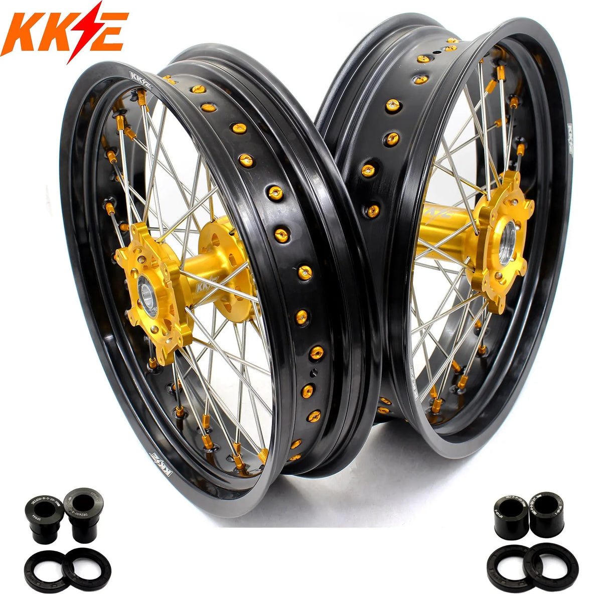 KKE 3.5/4.25*17 Inch Supermoto Wheels For SUZUKI DRZ400SM 2005-2024 CST Tires Rim KKE Racing