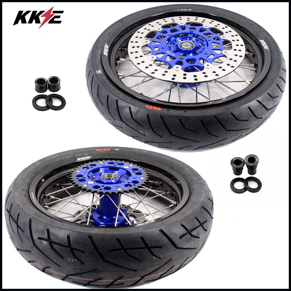 KKE 3.5/4.25*17" Supermoto Street Rims For SUZUKI DRZ400SM 2005-2024 CST Tires KKE Racing
