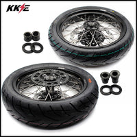 KKE 3.5/4.25*17in. Supmermoto Wheels Set For SUZUKI DRZ400SM 2005-2024 CST Tires KKE Racing