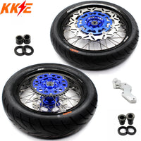 KKE 3.5/4.25*17inch Supermoto Spoked Wheels CST Tires For SUZUKI DRZ400 DRZ400E DRZ400S KKE Racing