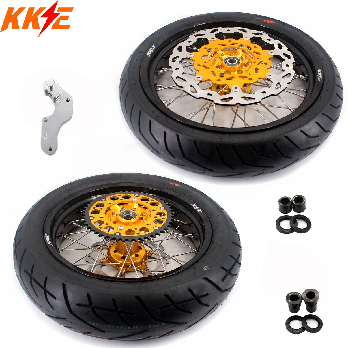 KKE 3.5/4.25*17inch Supermoto Wheels CST Tires For SUZUKI DRZ400 DRZ400E DRZ400S KKE Racing