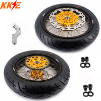 KKE 3.5/4.25*17inch Supermoto Wheels CST Tires For SUZUKI DRZ400 DRZ400E DRZ400S KKE Racing