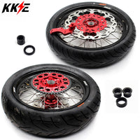 KKE 3.5 & 4.25 Supermoto Tires Rims Fit For HONDA CRF250X CRF450X 2005-2018 KKE Racing
