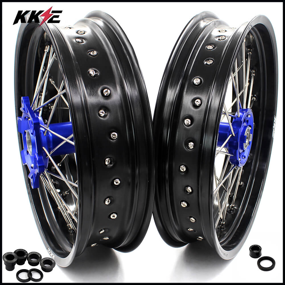 KKE 3.5 & 4.25 Wheels for Yamaha WR250F 2001 WR450F 2003-2018 Blue KKE Racing