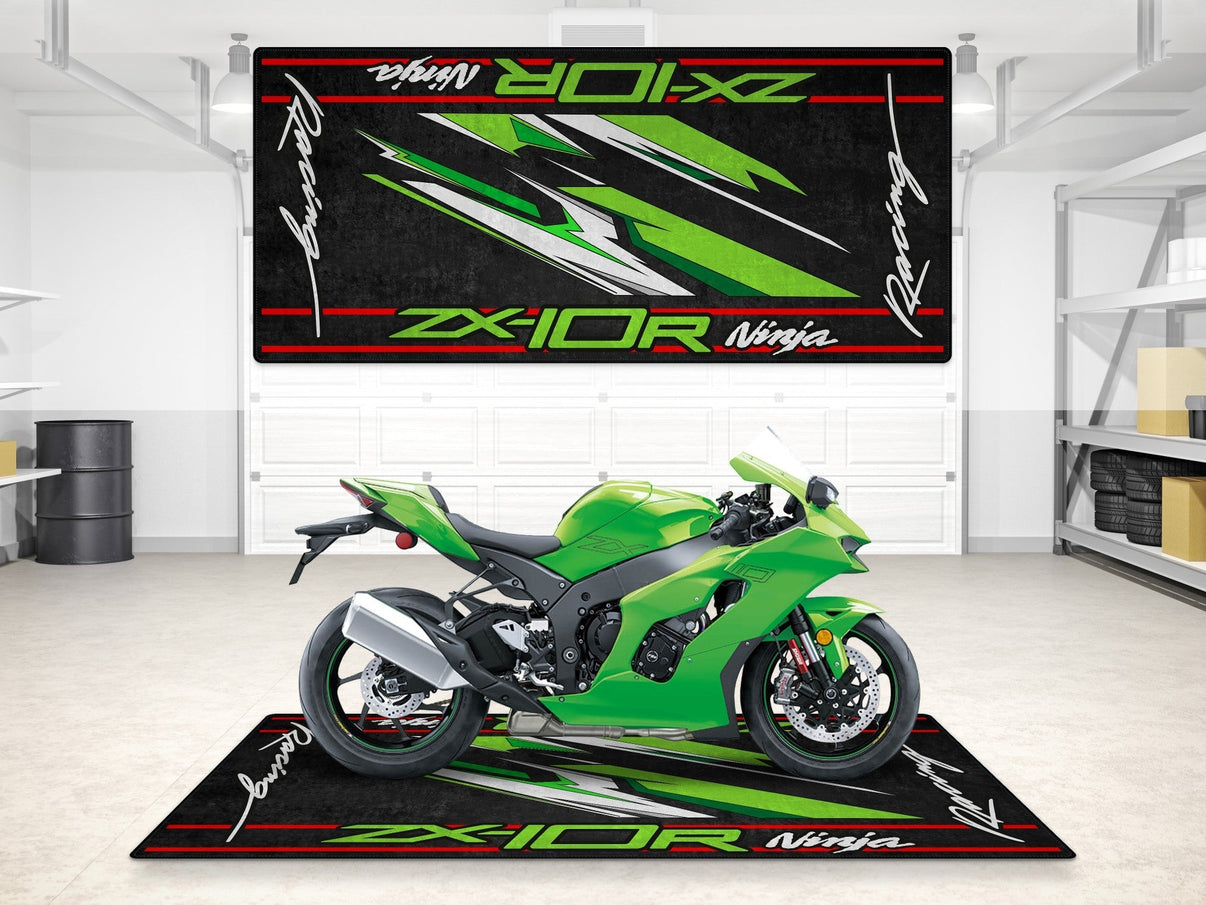 Designed Pit Mat for Kawasaki ZX-10R Motorcycle - MM7250 MPM Motorcycle Mat