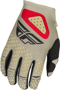 Kinetic Sym Gloves Light Grey/Red/Black Lg FLY RACING