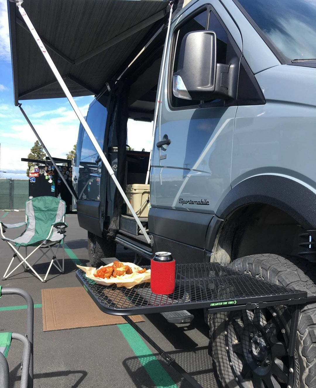 Large Steel Camping Table Tail Gater Tire Table