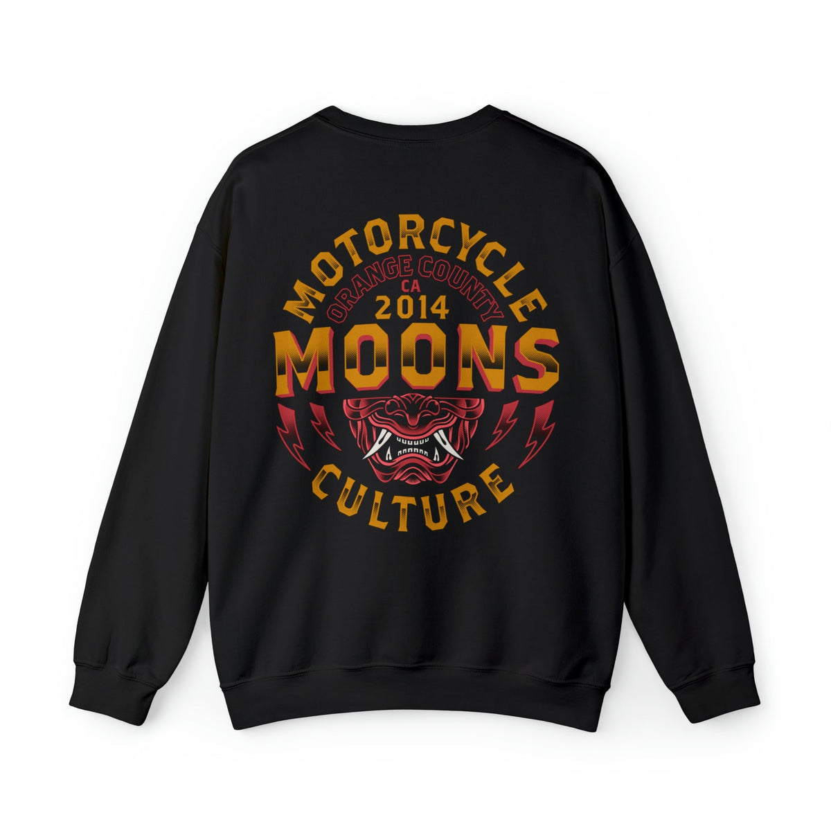 MOONSMC® Japanese Samurai Mask Heavy Blend™ Crewneck Sweatshirt MOONSMC® // Moons Motorcycle Culture