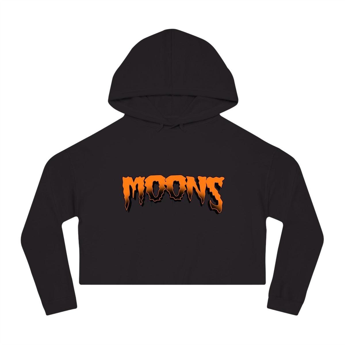MOONSMC® Limited Edition Halloween Logo - Orange Women’s Cropped Hooded Sweatshirt MOONSMC® // Moons Motorcycle Culture