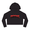 MOONSMC® Limited Edition Halloween Logo - Red Women’s Cropped Hooded Sweatshirt MOONSMC® // Moons Motorcycle Culture