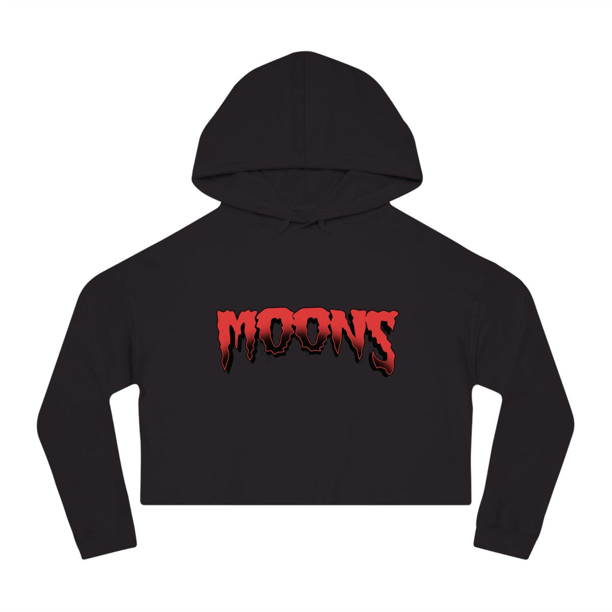 MOONSMC® Limited Edition Halloween Logo - Red Women’s Cropped Hooded Sweatshirt MOONSMC® // Moons Motorcycle Culture
