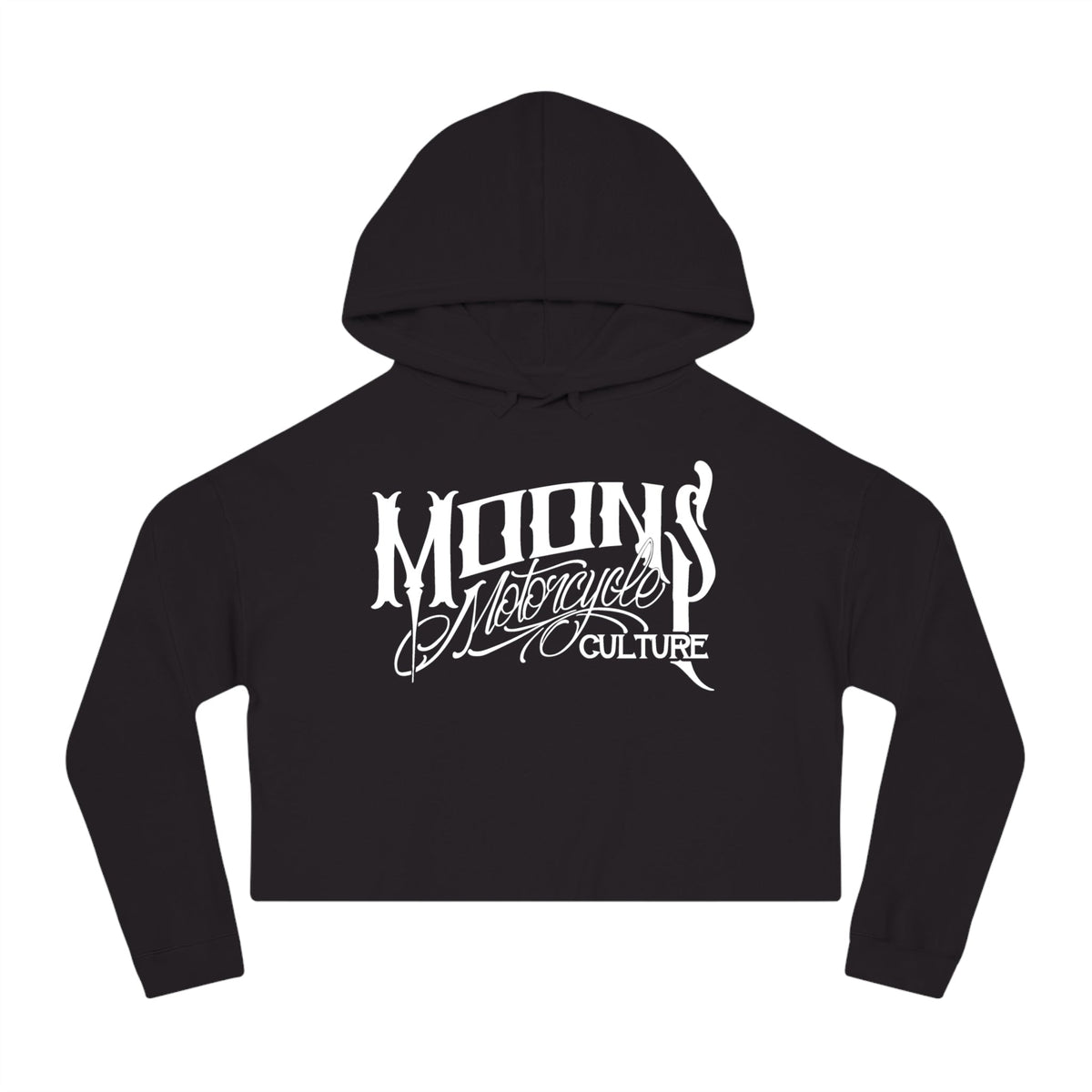 MOONSMC® OG Logo - Women’s Cropped Hooded Sweatshirt MOONSMC® // Moons Motorcycle Culture