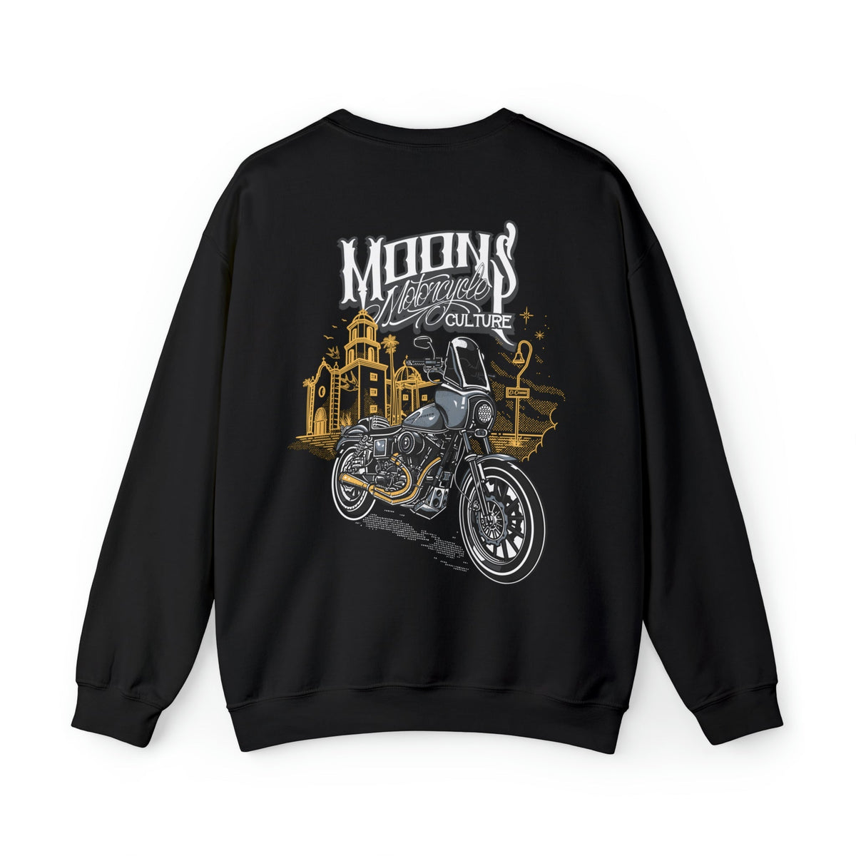 MOONSMC® San Juan Capistrano Dyna FXDXT T-Sport Heavy Blend Crewneck Sweatshirt MOONSMC® // Moons Motorcycle Culture
